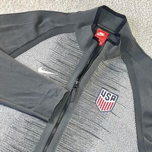 USA Jacket Mens L Gray Soccer Team Full Zip Track Top Nike AH6701-060 Training